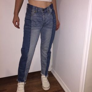 American Eagle 2 tone cropped jeans